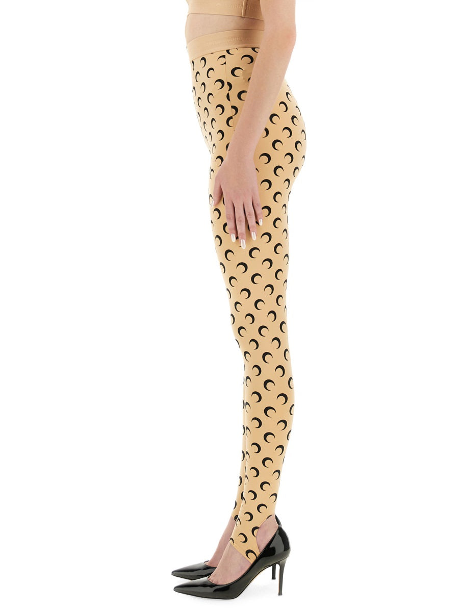 MARINE SERRE Recycled Moon Print T-Shirt Stirrup Leggings