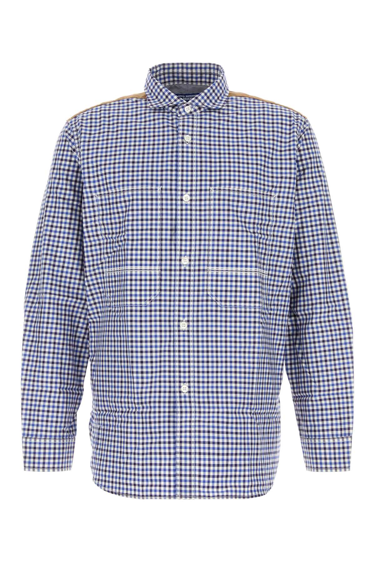 JUNYA WATANABE Embroidered Cotton Checked Shirt for Men - FW25