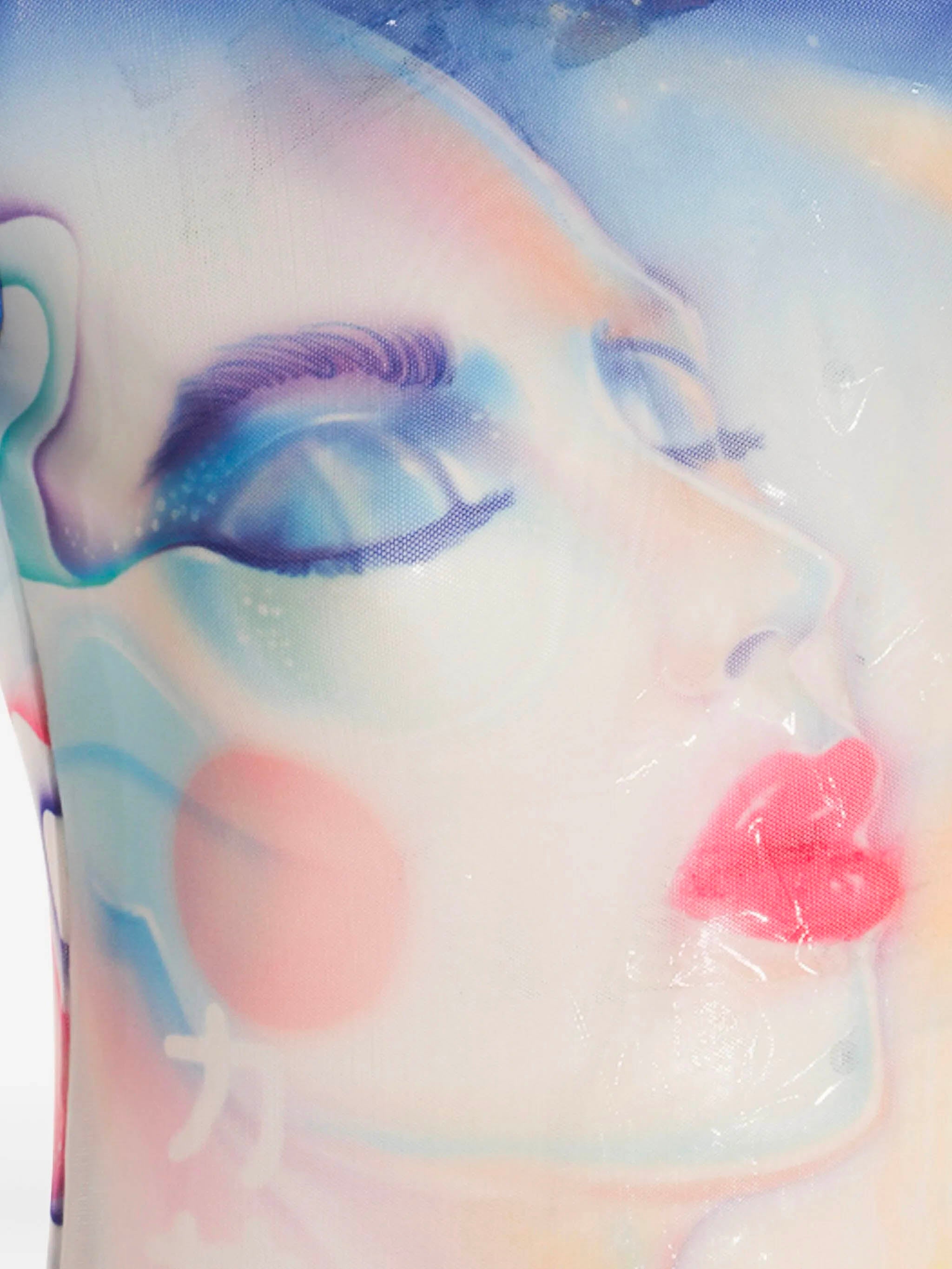 CASABLANCA Galactic Connection Long Sleeve Mesh Top