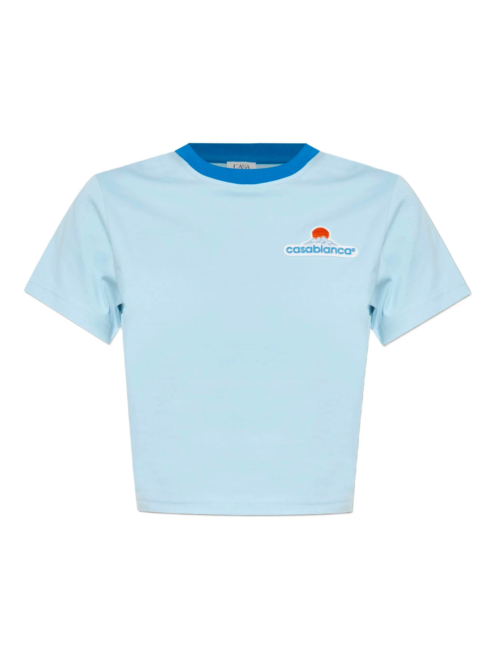 CASABLANCA Cropped Crewneck T-Shirt