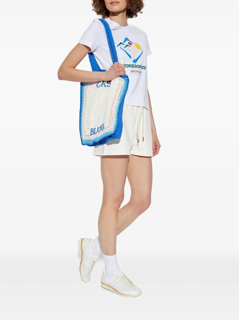 CASABLANCA Sporty Cropped Crewneck T-Shirt