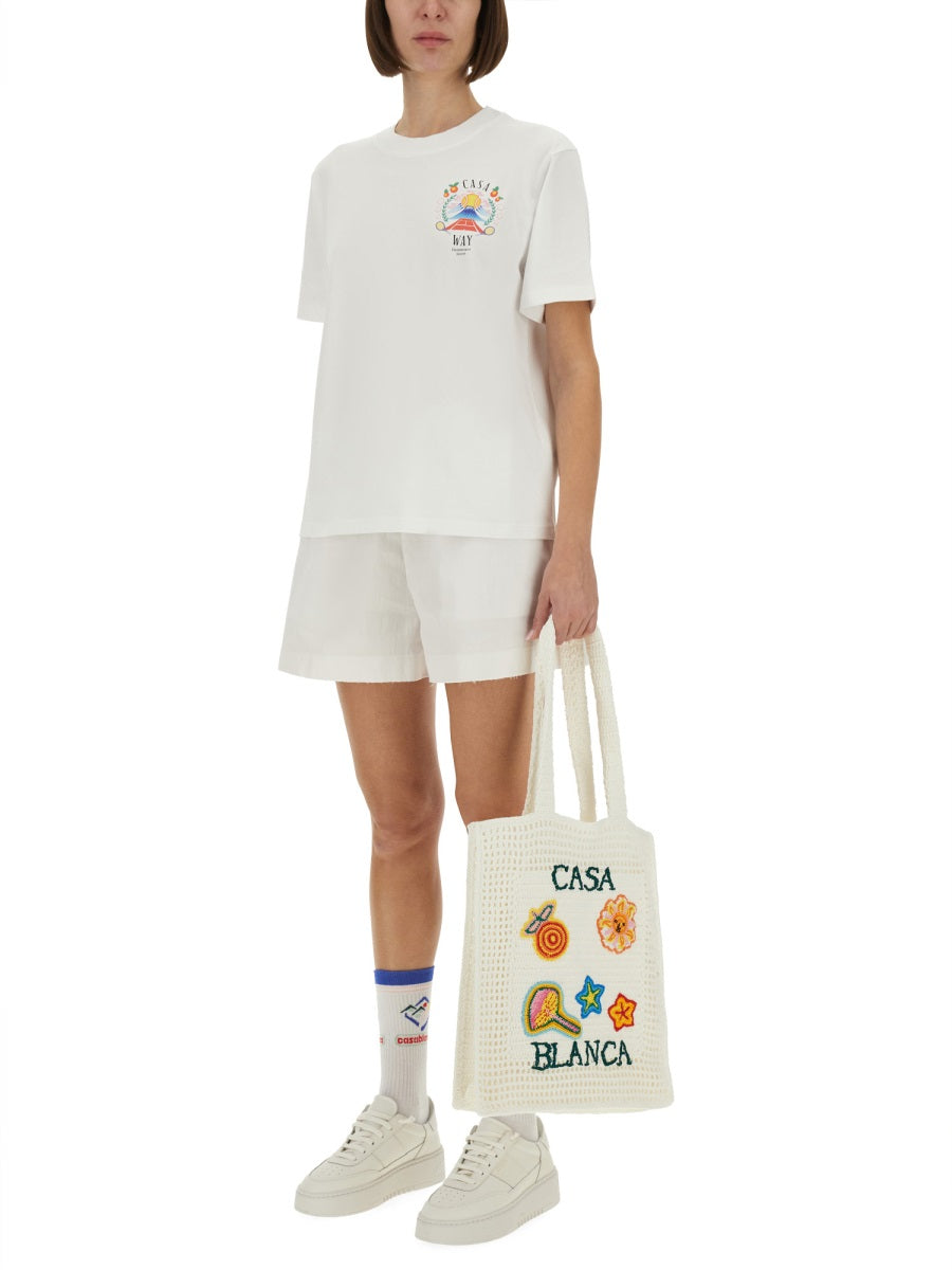 CASABLANCA Multicolour Organic Cotton T-Shirt for Women - FW25 Collection