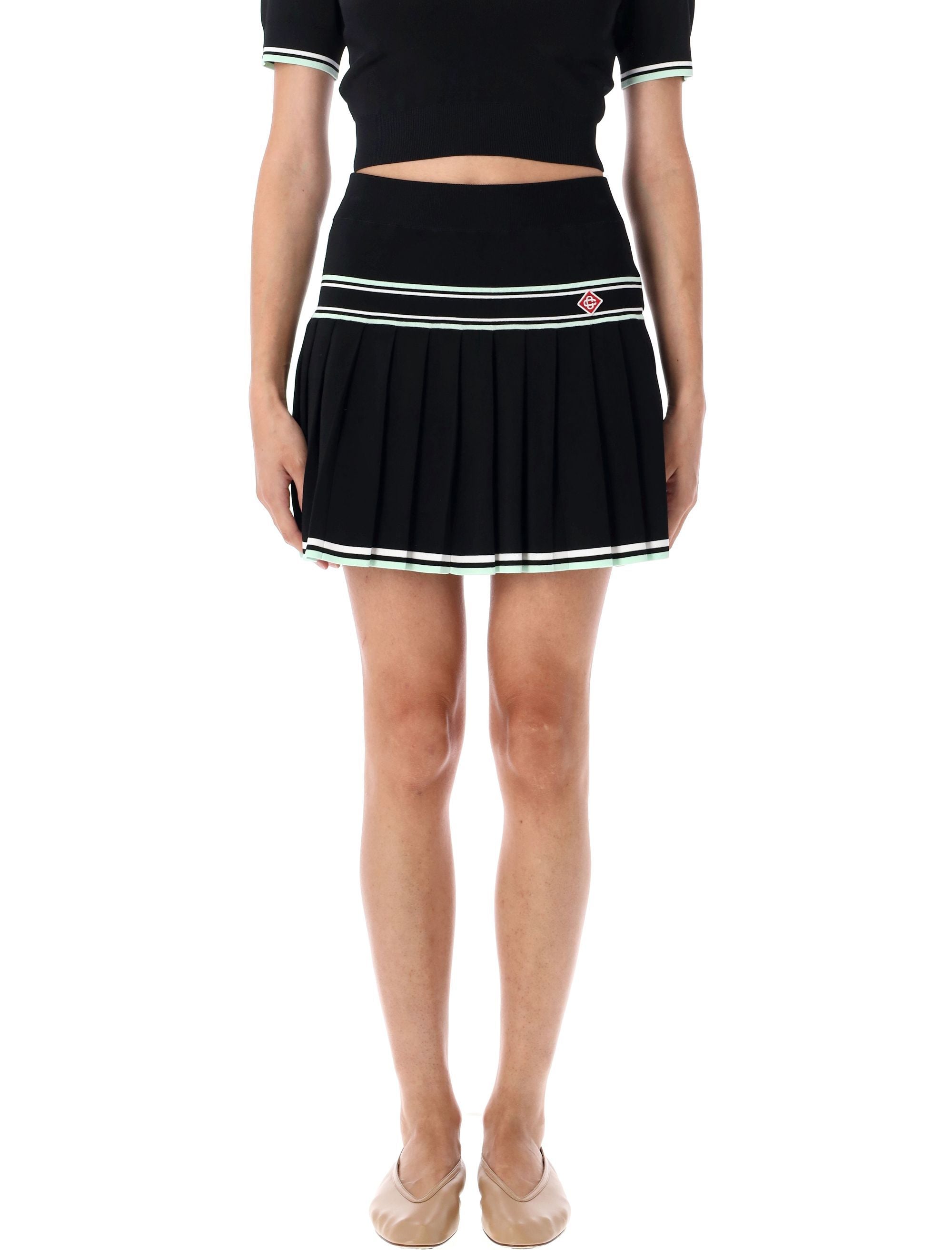 CASABLANCA High-Waist Pleated Skirt with Stripes