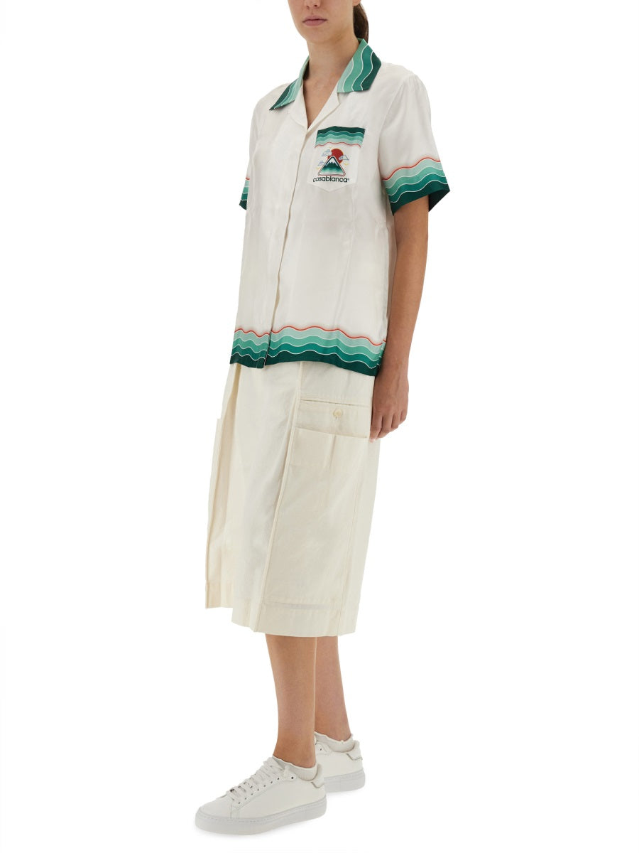 CASABLANCA Womens Silk Mountain Wave Shirt – Size S