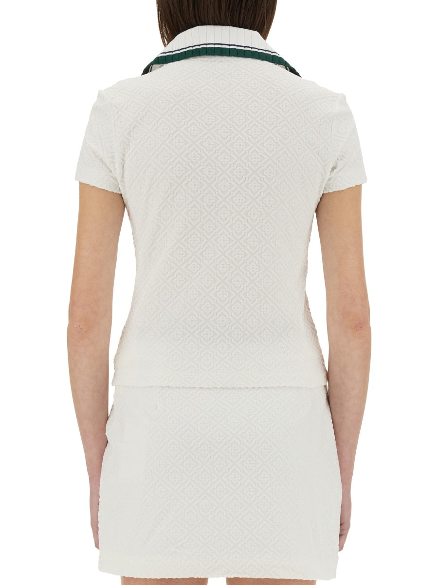 CASABLANCA Ribbed Collar Shirt - Size S