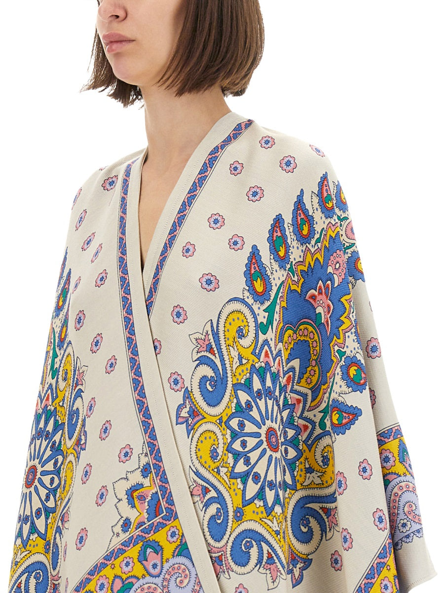 ETRO Women's Wool & Modal Daisies Cape - One Size