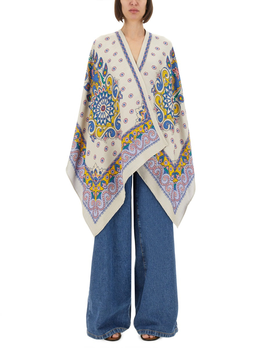 ETRO Women's Wool & Modal Daisies Cape - One Size