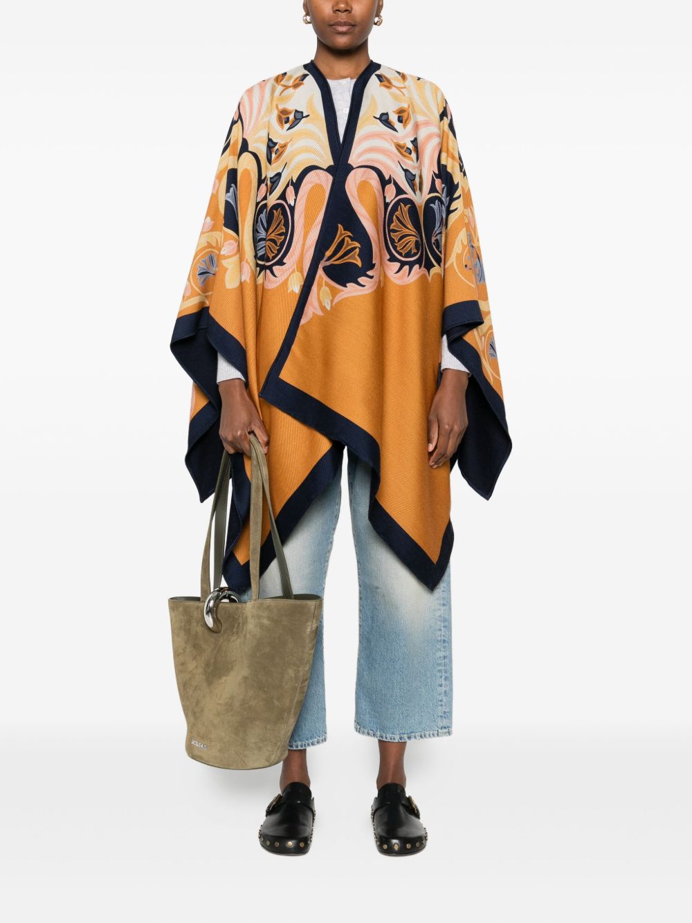 ETRO Camel Printed Poncho for Women