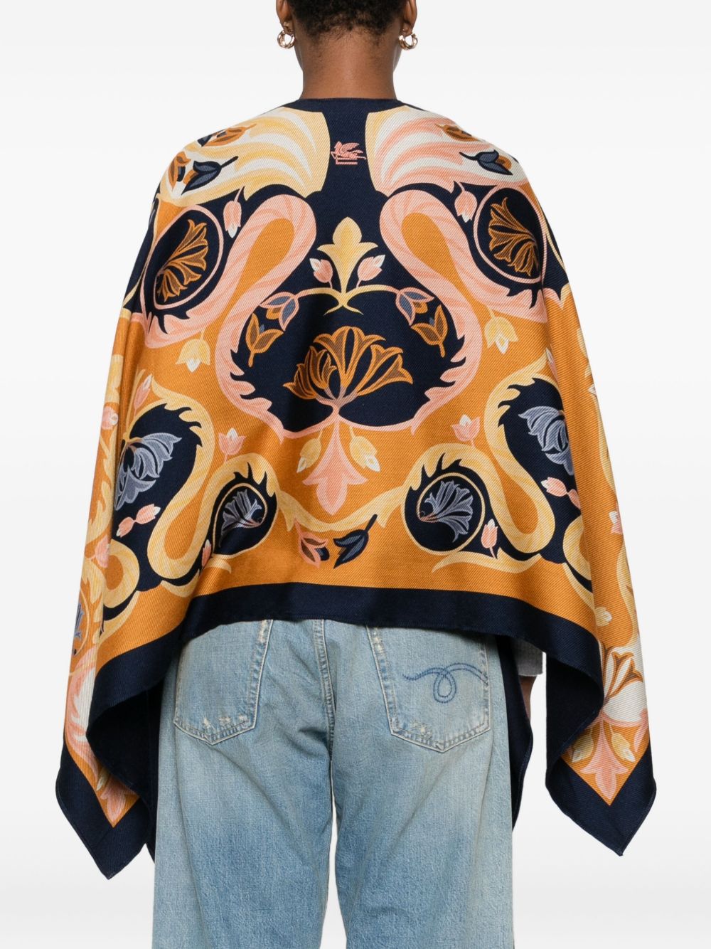 ETRO Camel Printed Poncho for Women