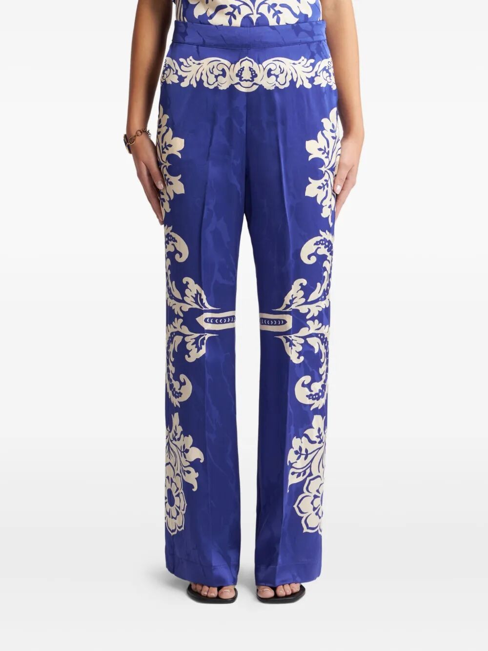 ETRO Floral Jacquard Palazzo Trousers - Women's SS25 Collection