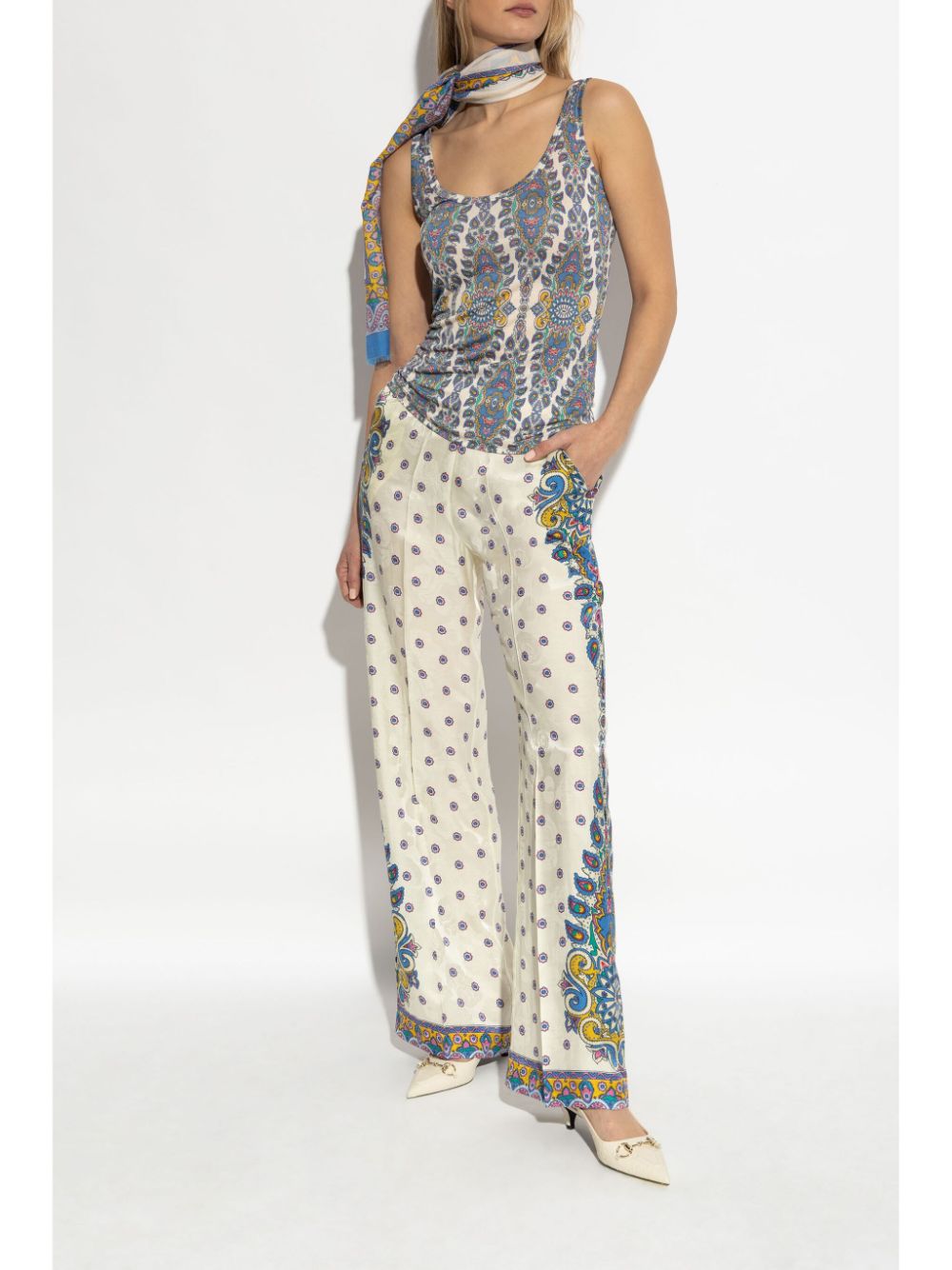 ETRO Women's Mini Natural Pants with Abstract Print