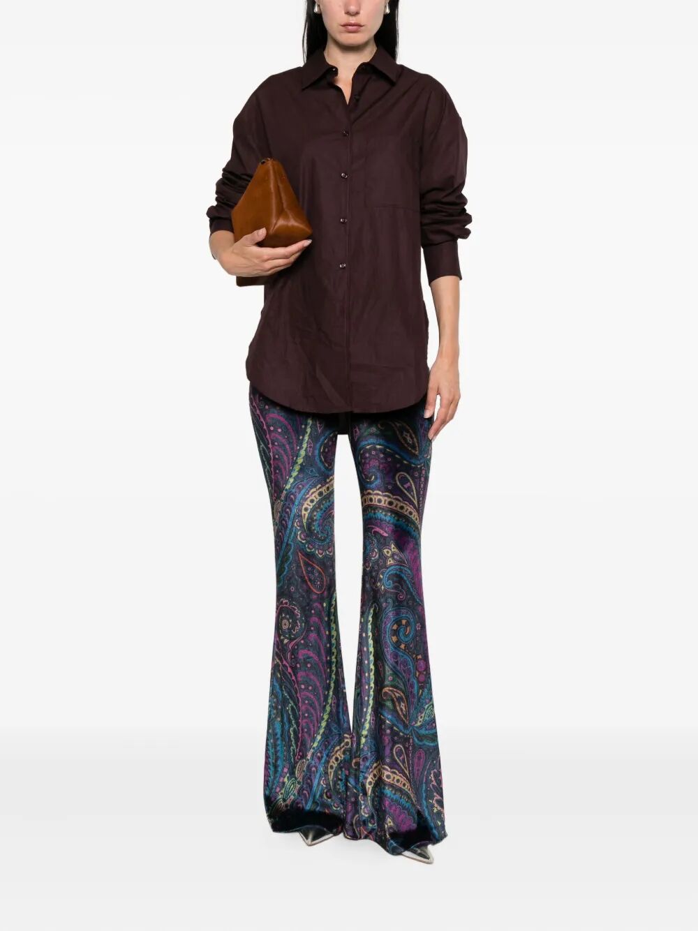 ETRO Flared Paisley Print Velvet Pants