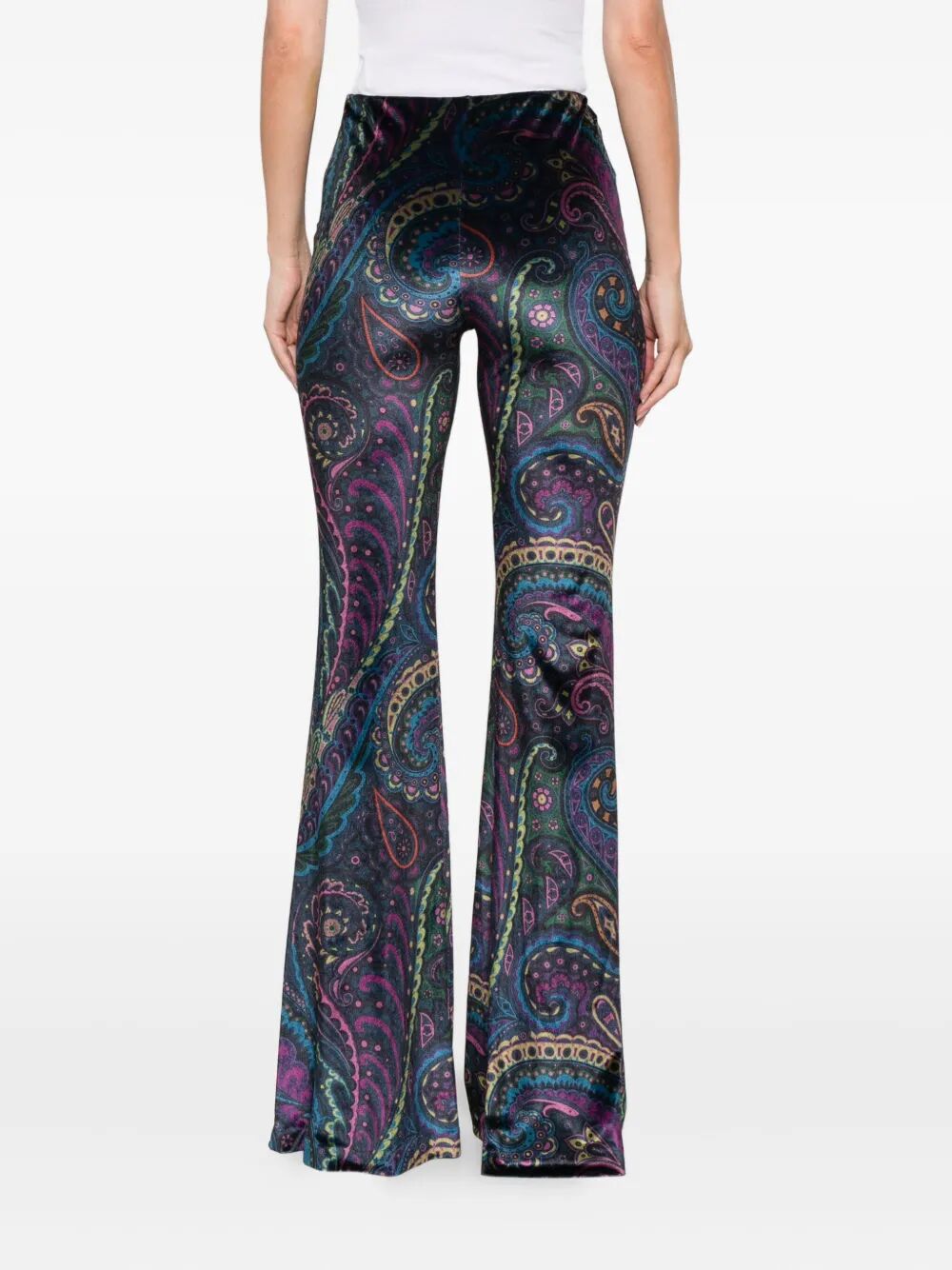 ETRO Flared Paisley Print Velvet Pants