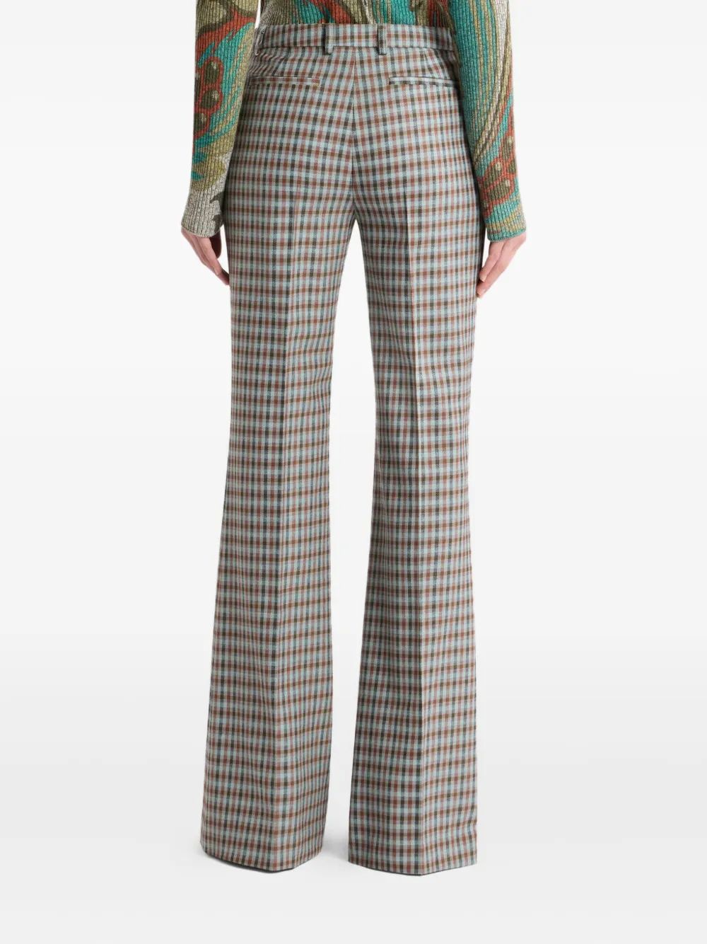 ETRO Gingham Flare Trousers - Women's