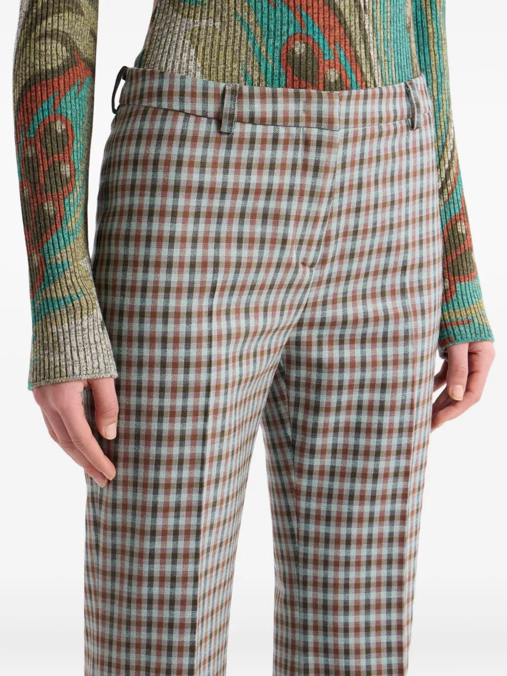 ETRO Gingham Flare Trousers - Women's