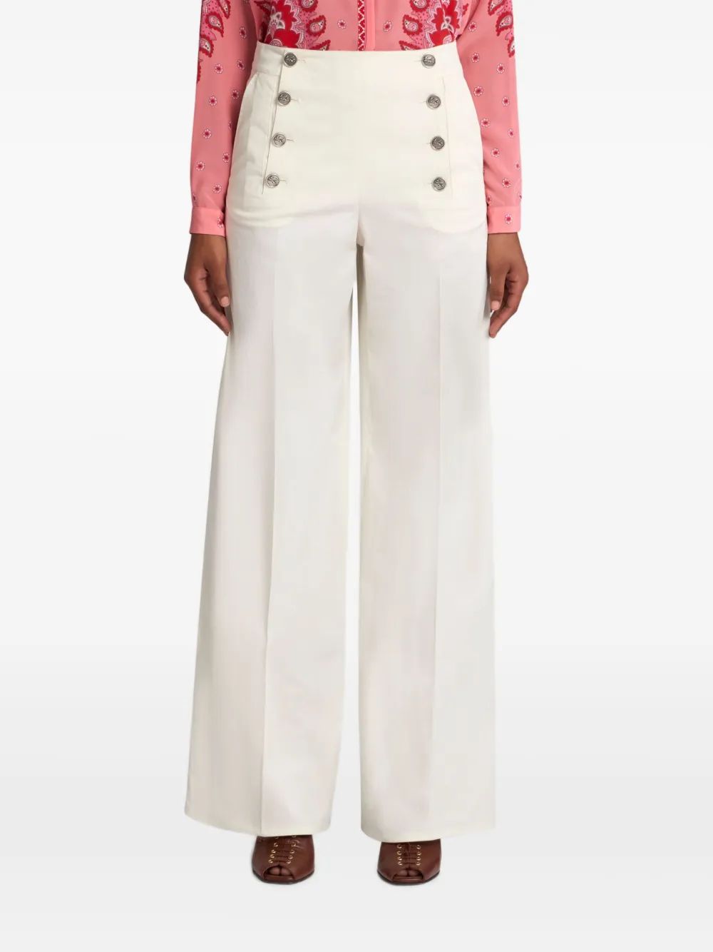 ETRO Natural Wide-Leg Pants for Women - Spring/Summer 2025