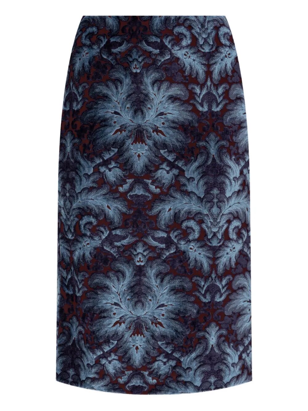 ETRO Damask-Pattern Velvet Midi Skirt