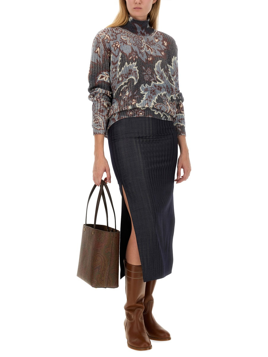 ETRO Wool Blend Pencil Skirt - Size 40