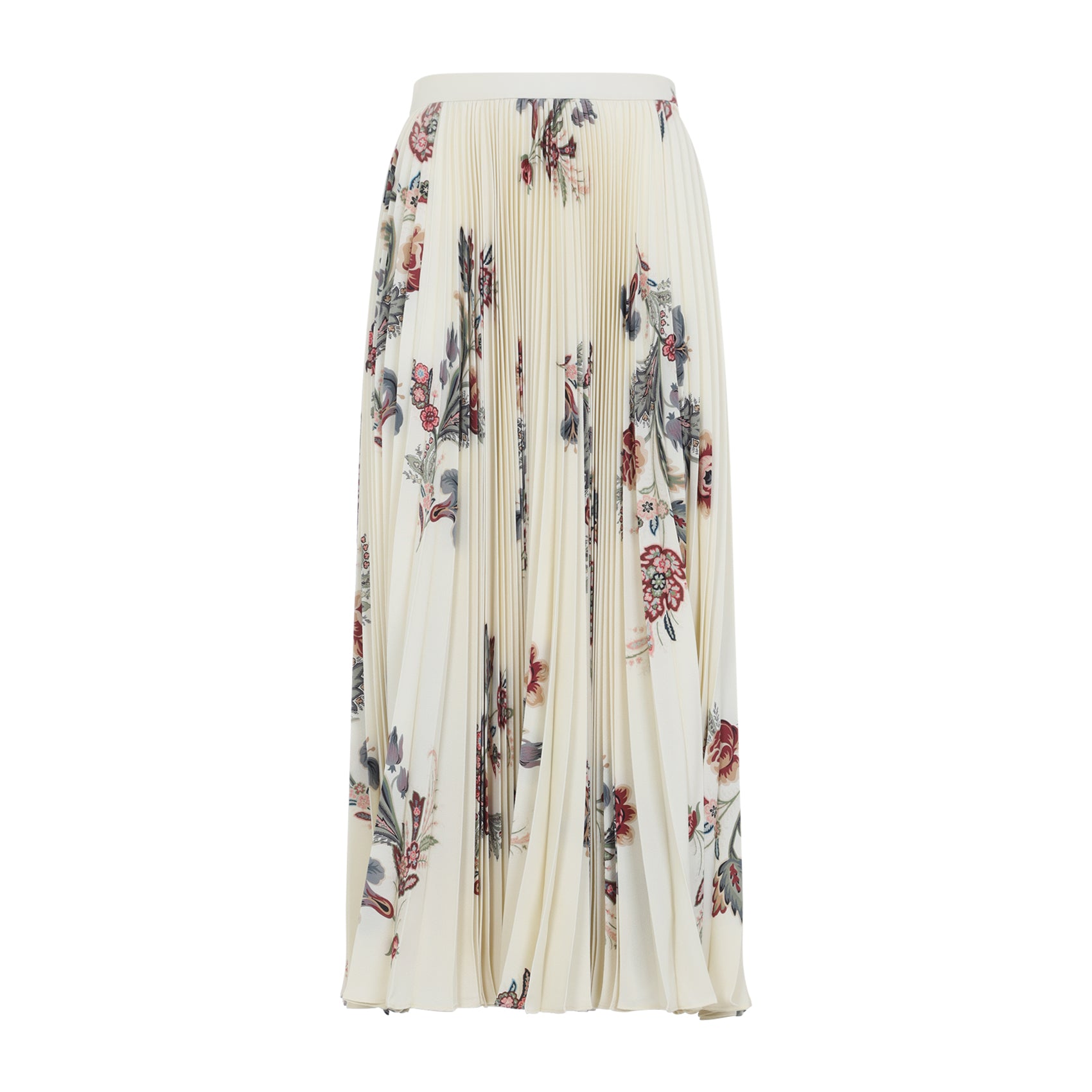 ETRO Pleated Floral Print Midi Skirt