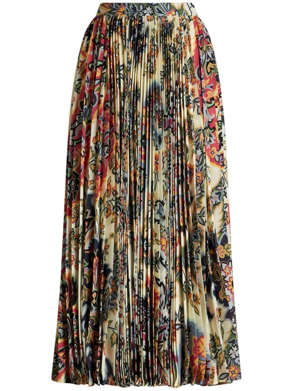 ETRO Printed Midi Skirt with Pleats - Women’s Fashion