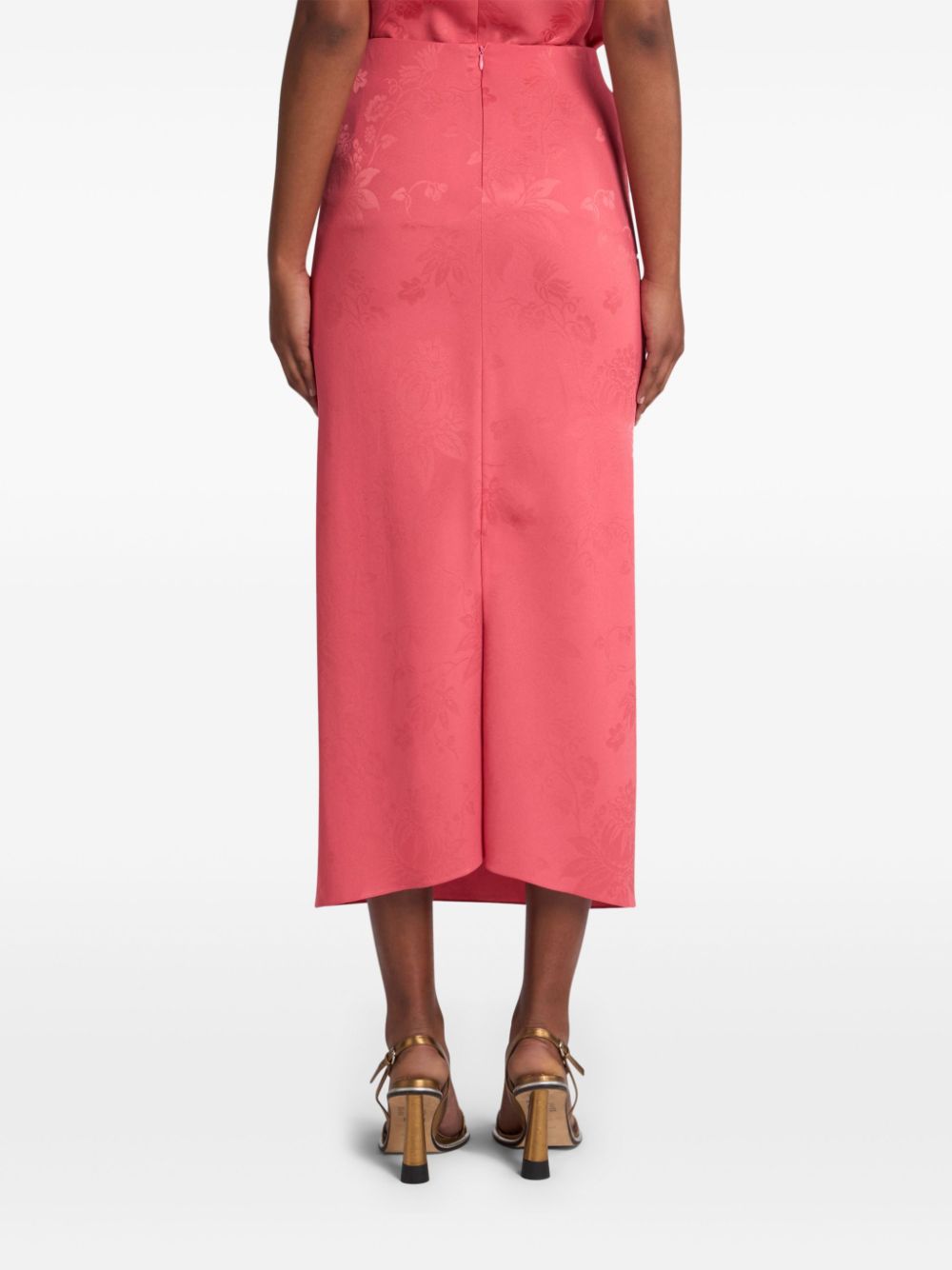 ETRO Long Coral Skirt with Leaf Print for Women
