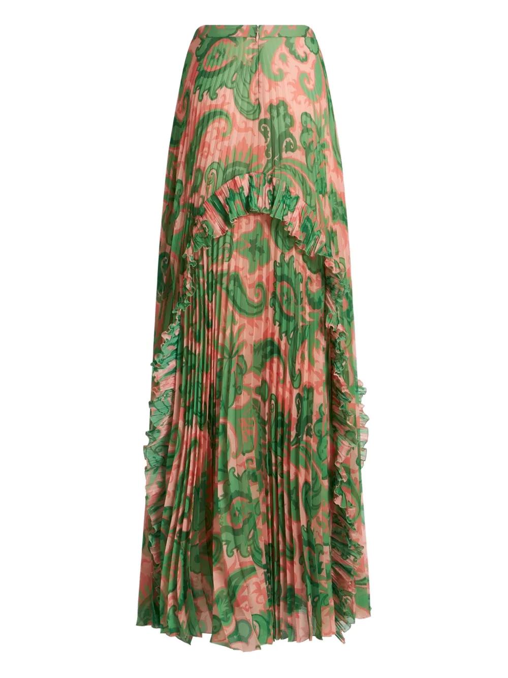 ETRO Pleated Maxi Skirt with Ruffles