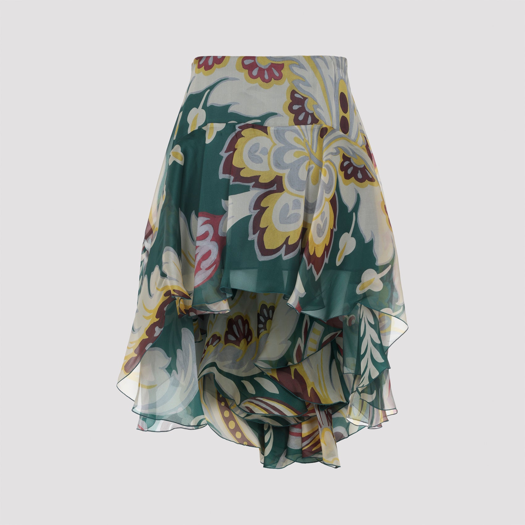 ETRO Asymmetric Silk Mini Skirt