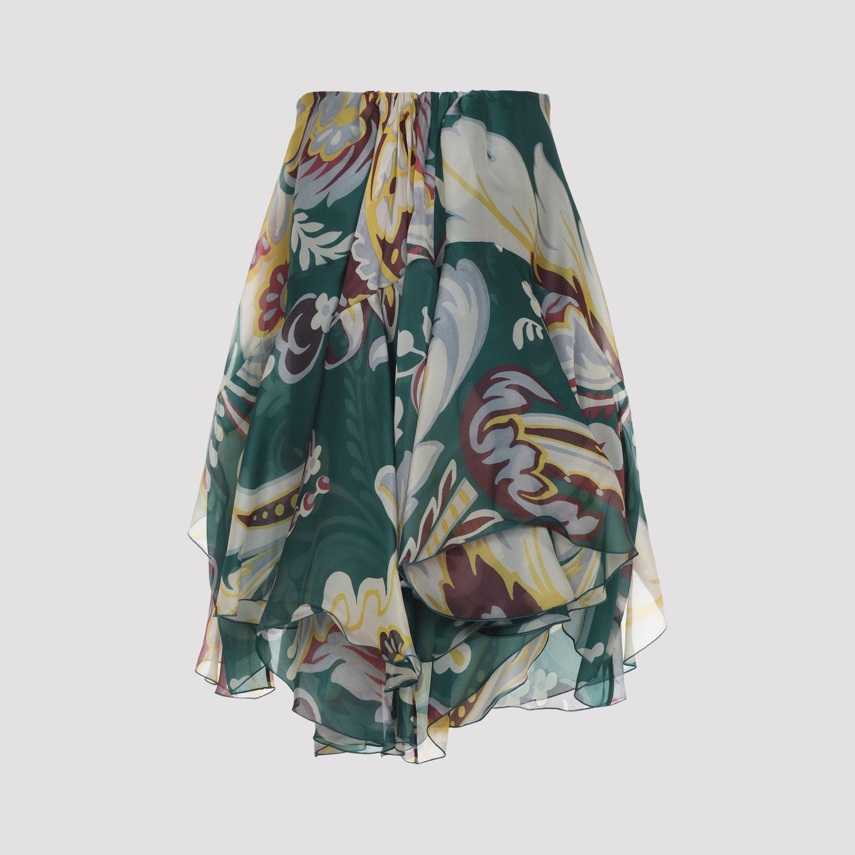 ETRO Asymmetric Silk Mini Skirt