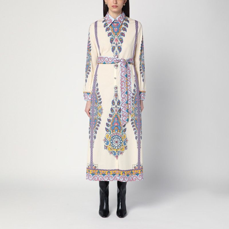 ETRO Cotton Midi Dress with Paisley Print - Women's