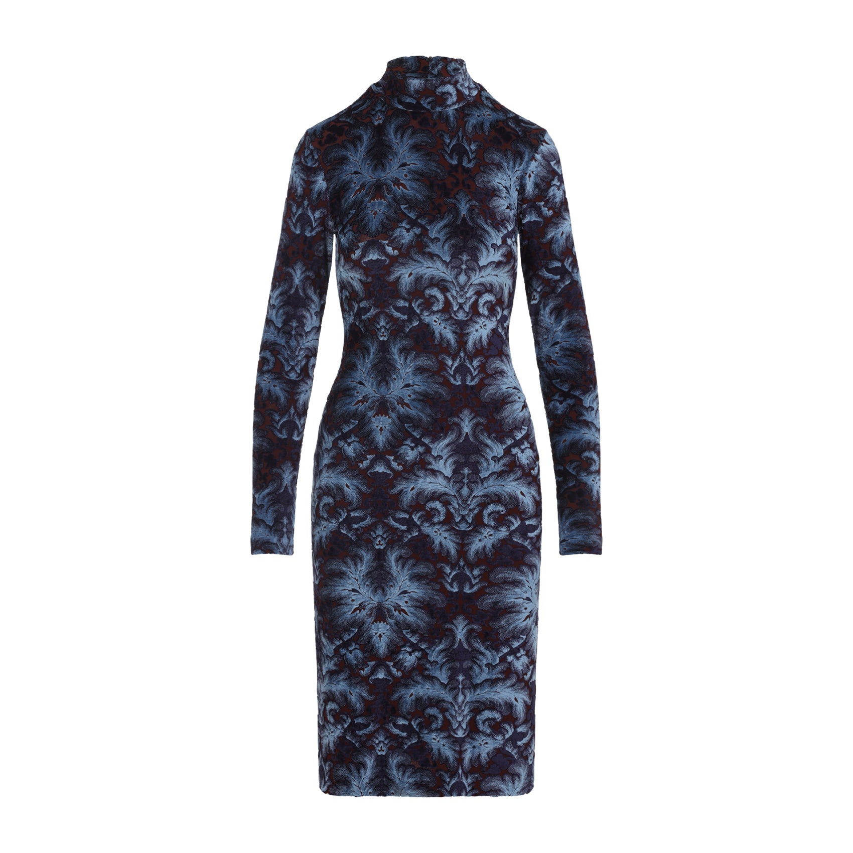 ETRO Floral Pattern Mock Neck Midi Dress