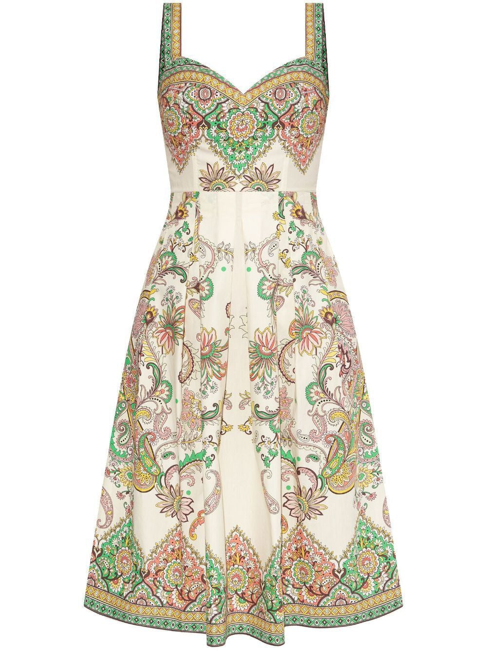 ETRO Sweetheart Neck Floral Print Midi Dress