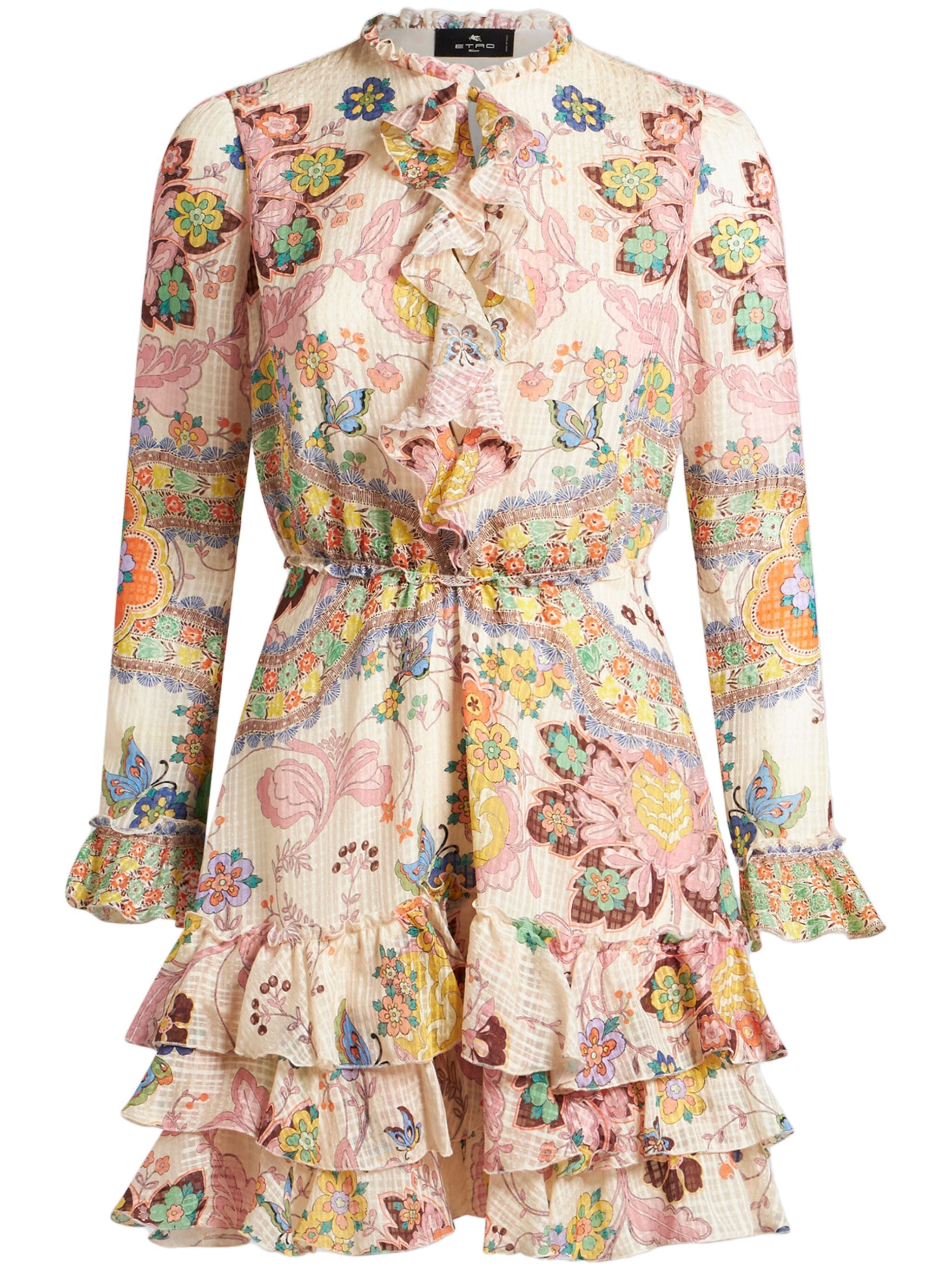 ETRO Trendy Multicolor Silk Mini Dress for Women - SS25 Collection