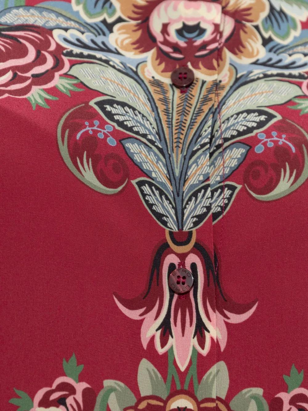 ETRO Floral Print Silk Shirt - Long Sleeves - Women's