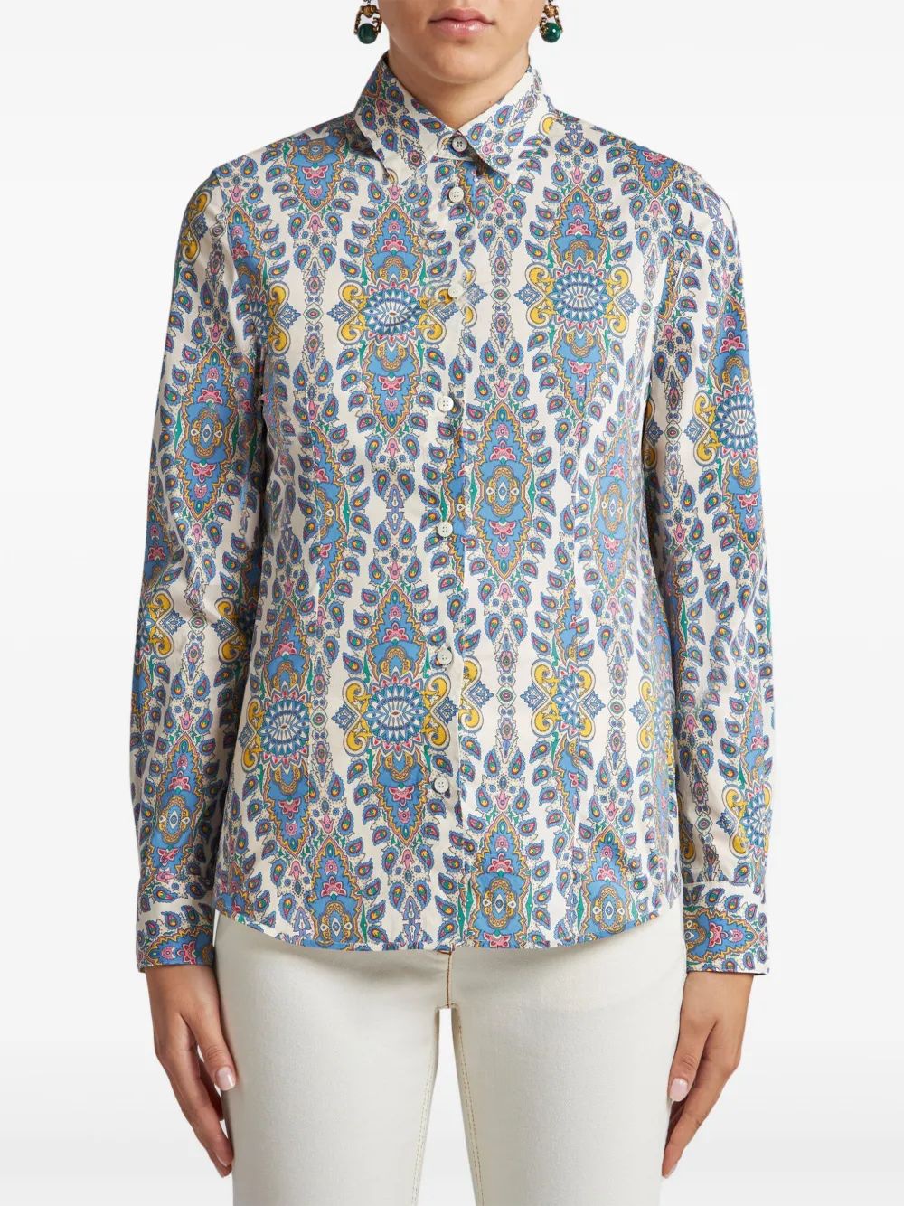 ETRO Slim Fit Printed Cotton Poplin Shirt