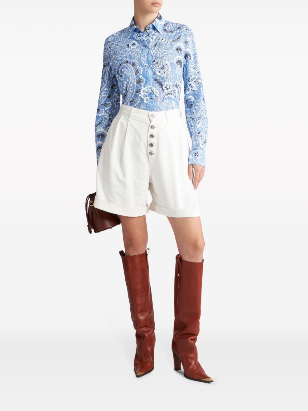 ETRO Paisley Print Cotton-Silk Blend Shirt for Women - SS24