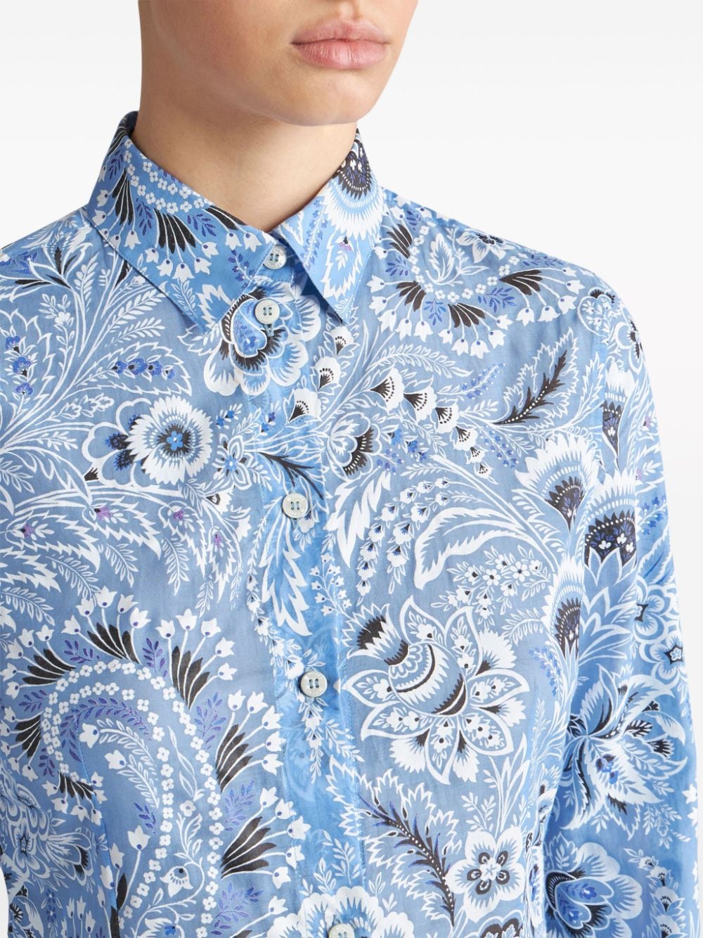 ETRO Paisley Print Cotton-Silk Blend Shirt for Women - SS24