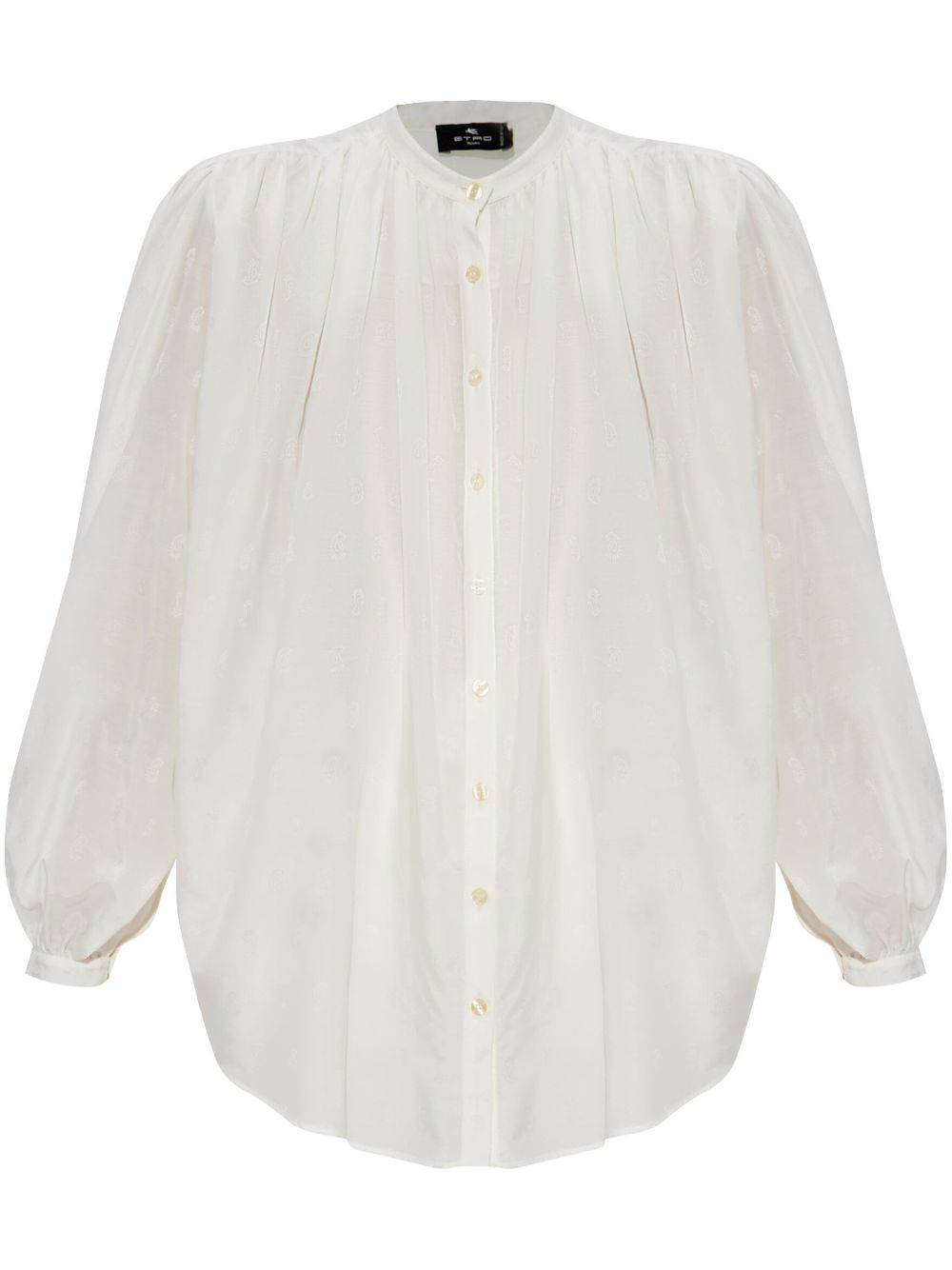 ETRO Cotton-Silk Blend Shirt with Gathered Detailing for Women - SS25 Collection