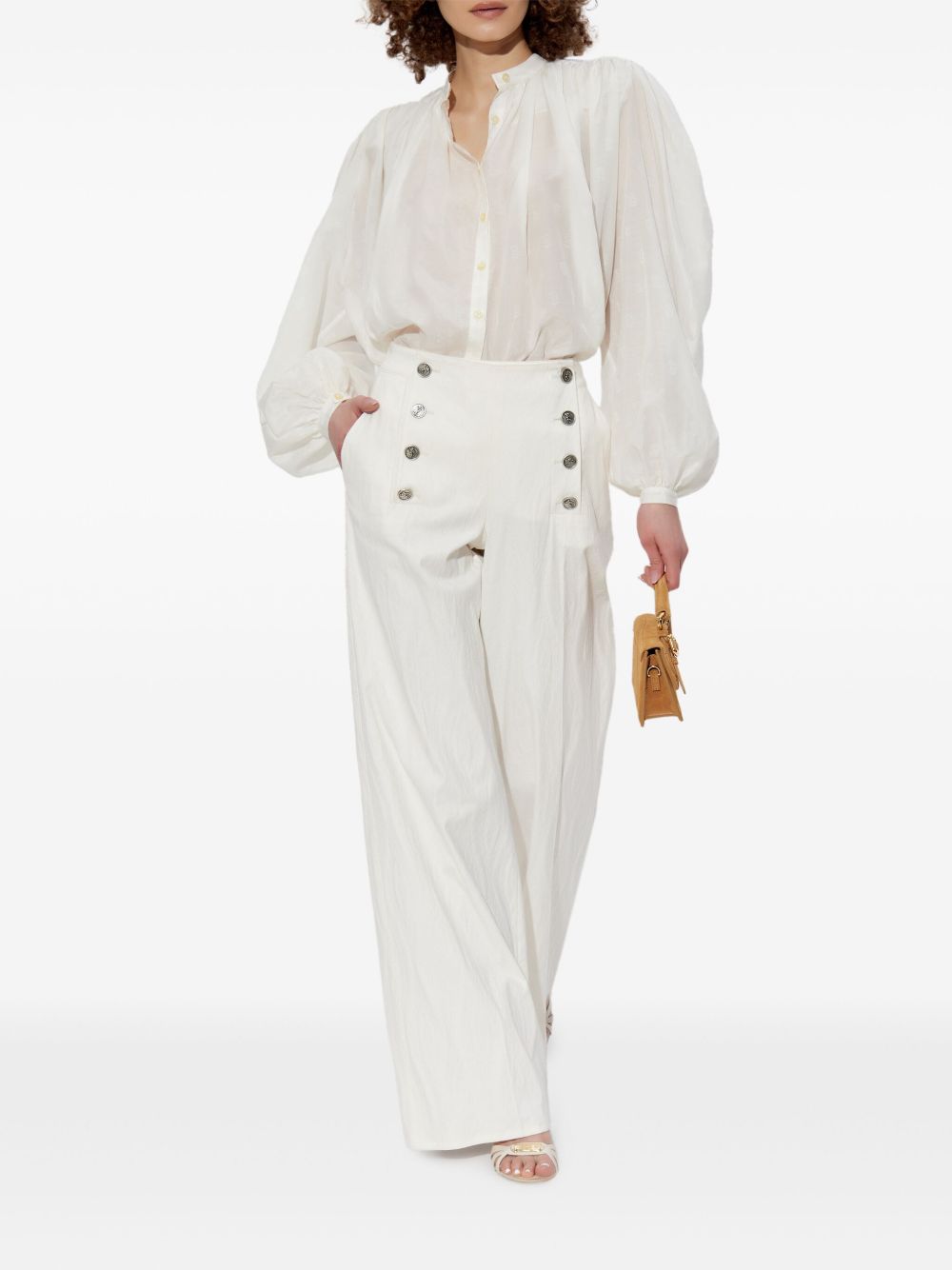 ETRO Cotton-Silk Blend Shirt with Gathered Detailing for Women - SS25 Collection