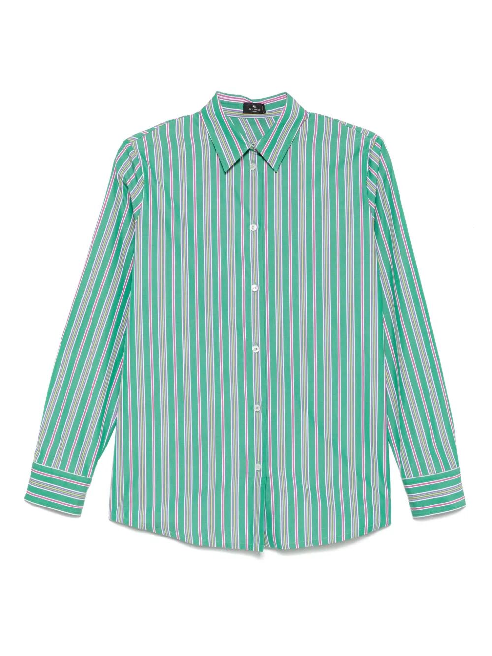 ETRO Back Slit Striped Cotton Shirt