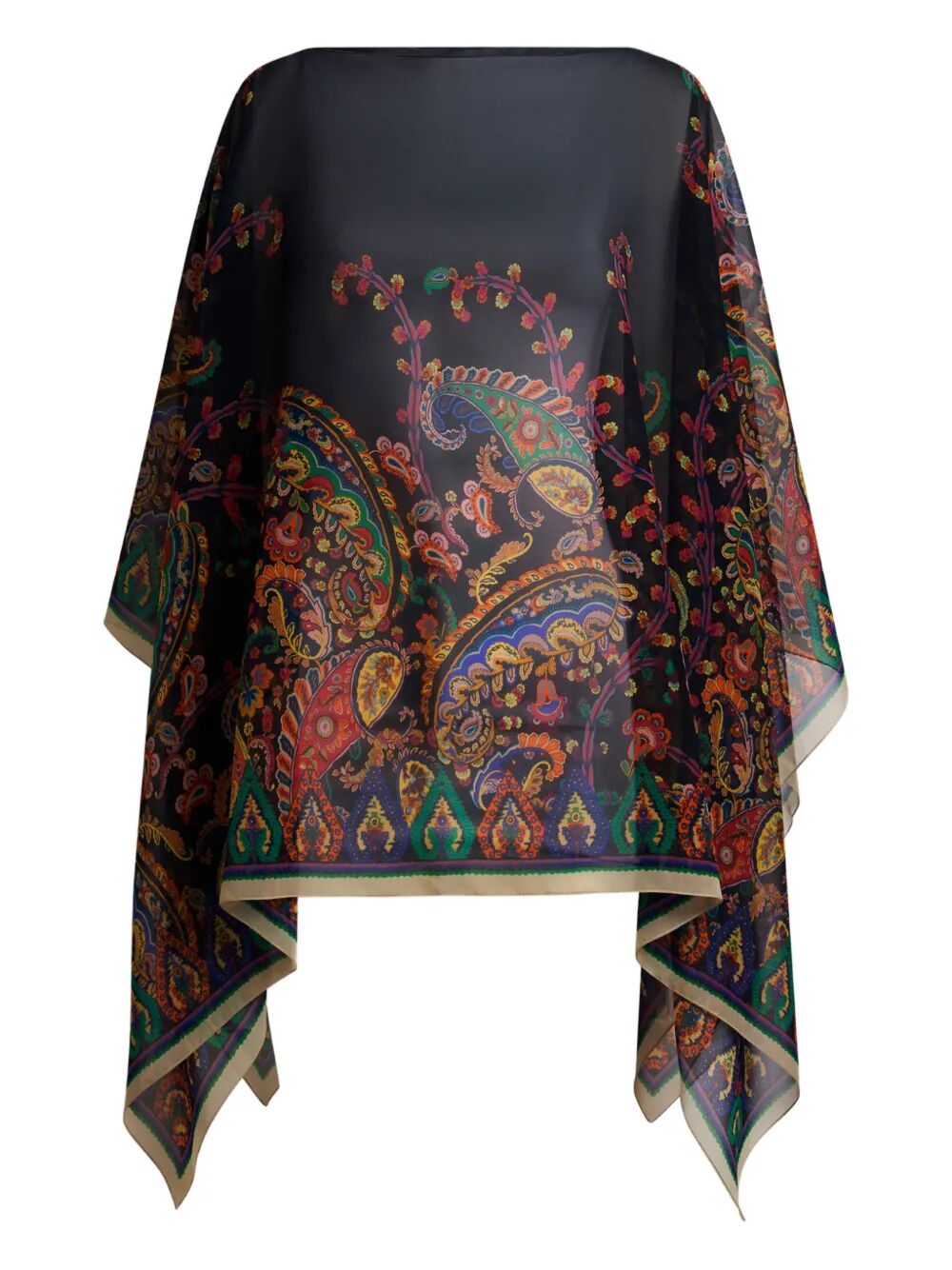 ETRO Printed Silk Scarf Cape