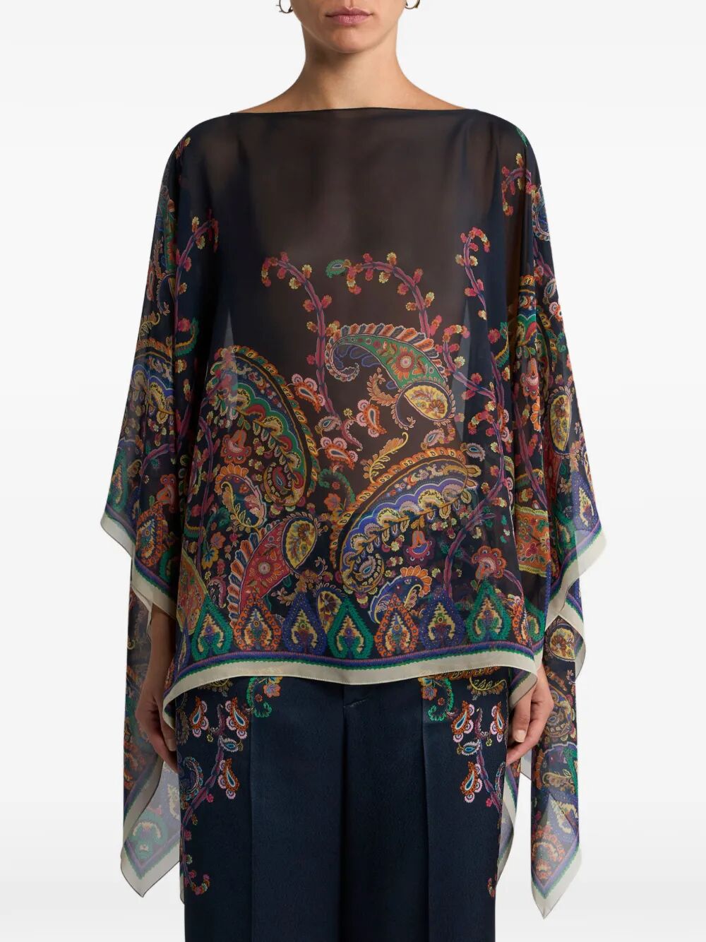 ETRO Printed Silk Scarf Cape