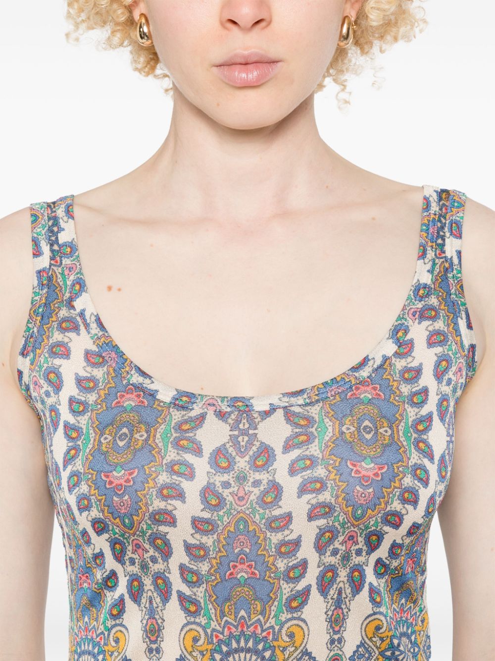 ETRO Ameba Print Natural Tank Top