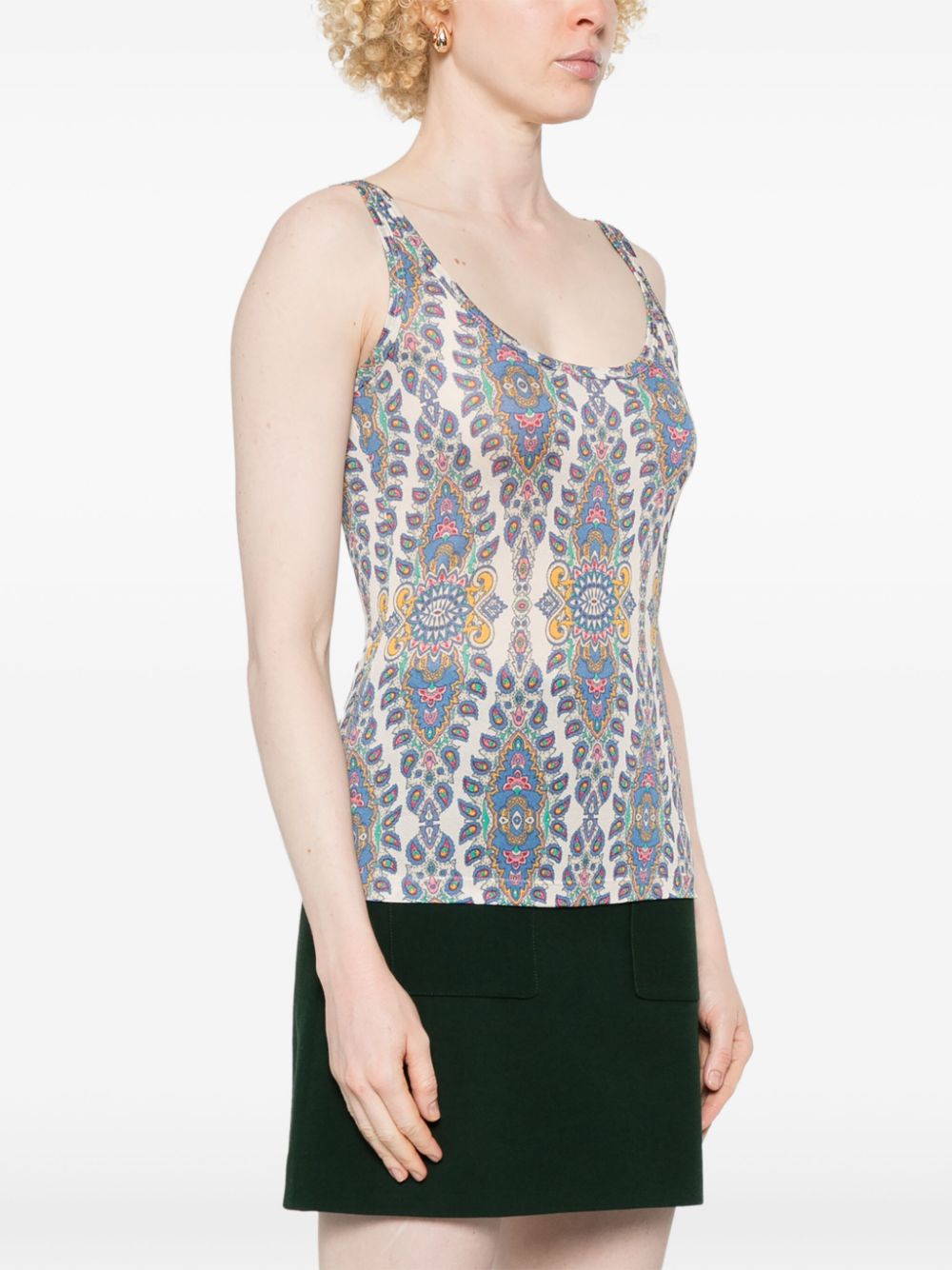 ETRO Ameba Print Natural Tank Top