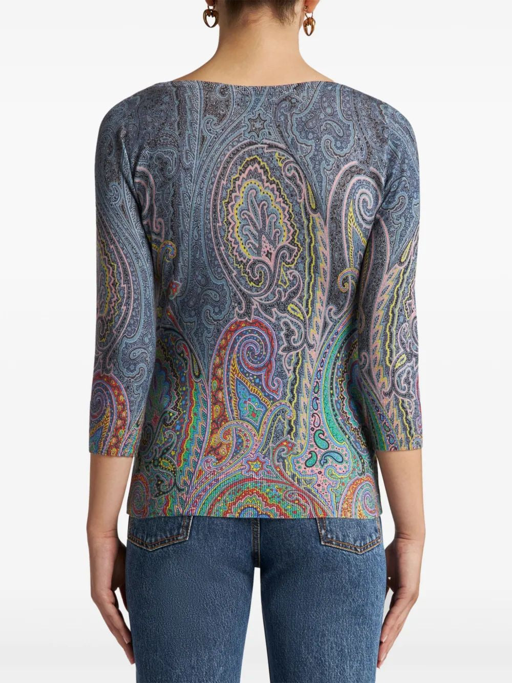ETRO Paisley Print Fine Knit Sweater