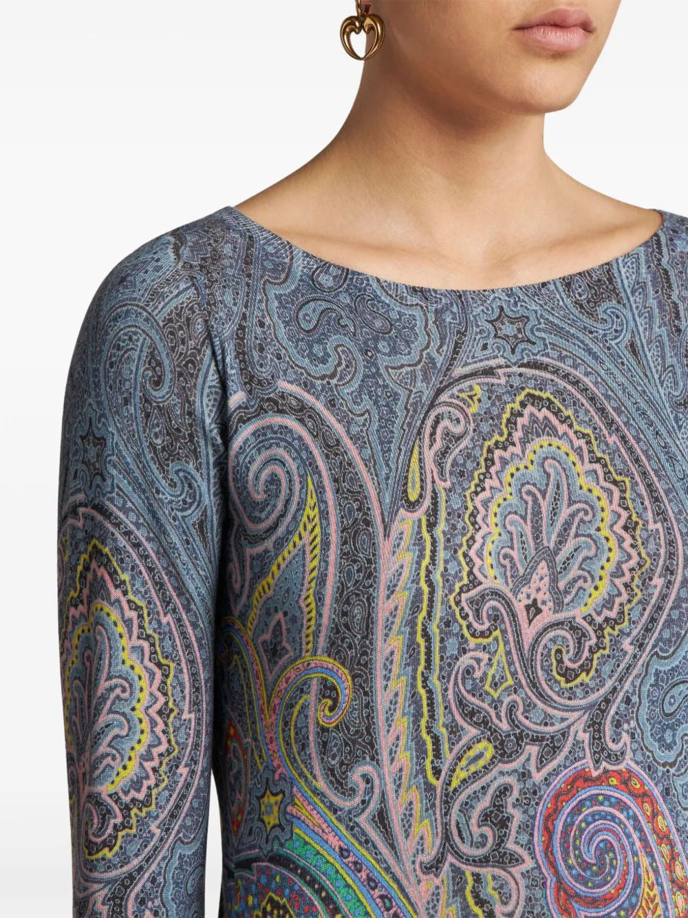 ETRO Paisley Print Fine Knit Sweater