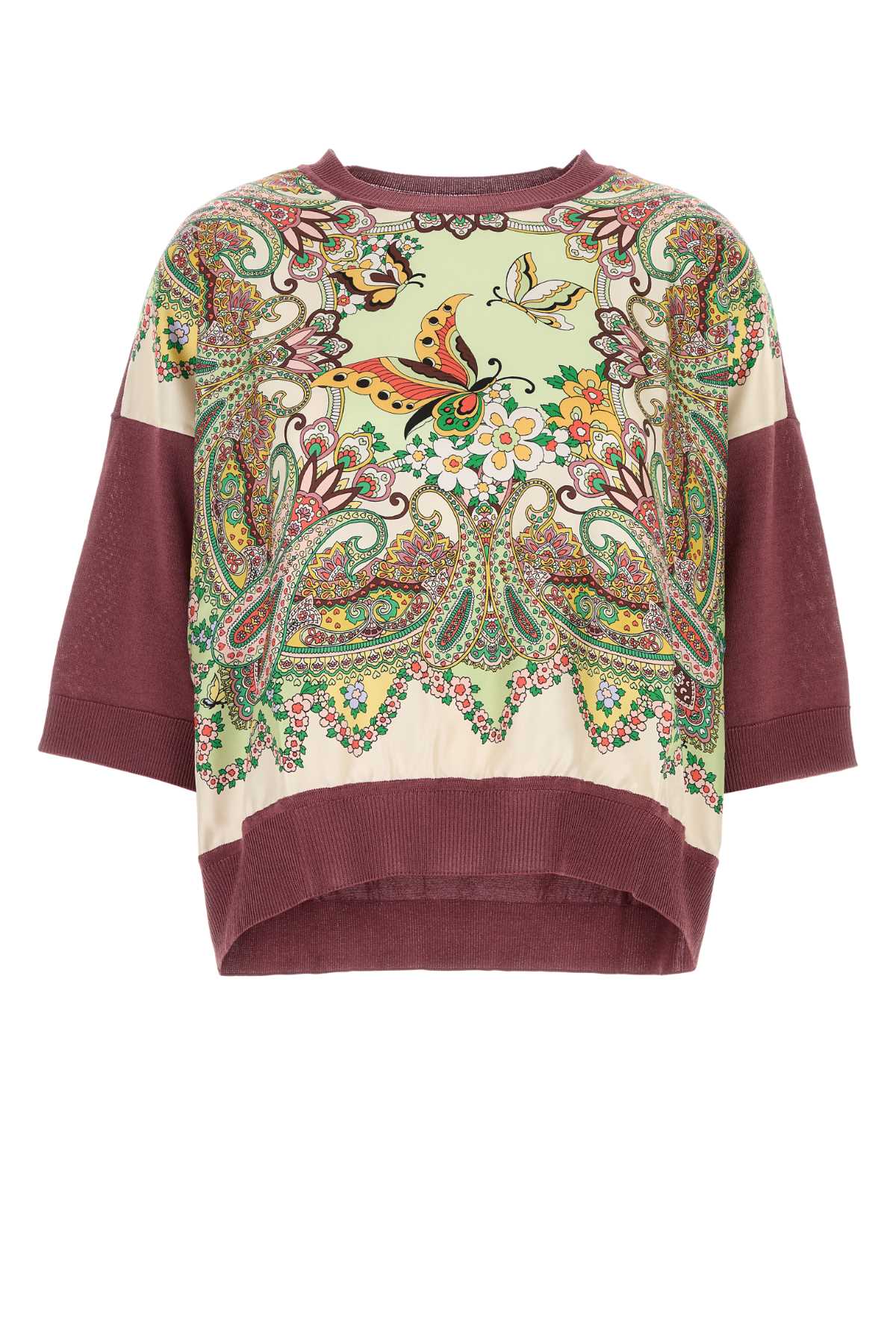 ETRO Cotton Blend 3/4 Sleeve Sweater