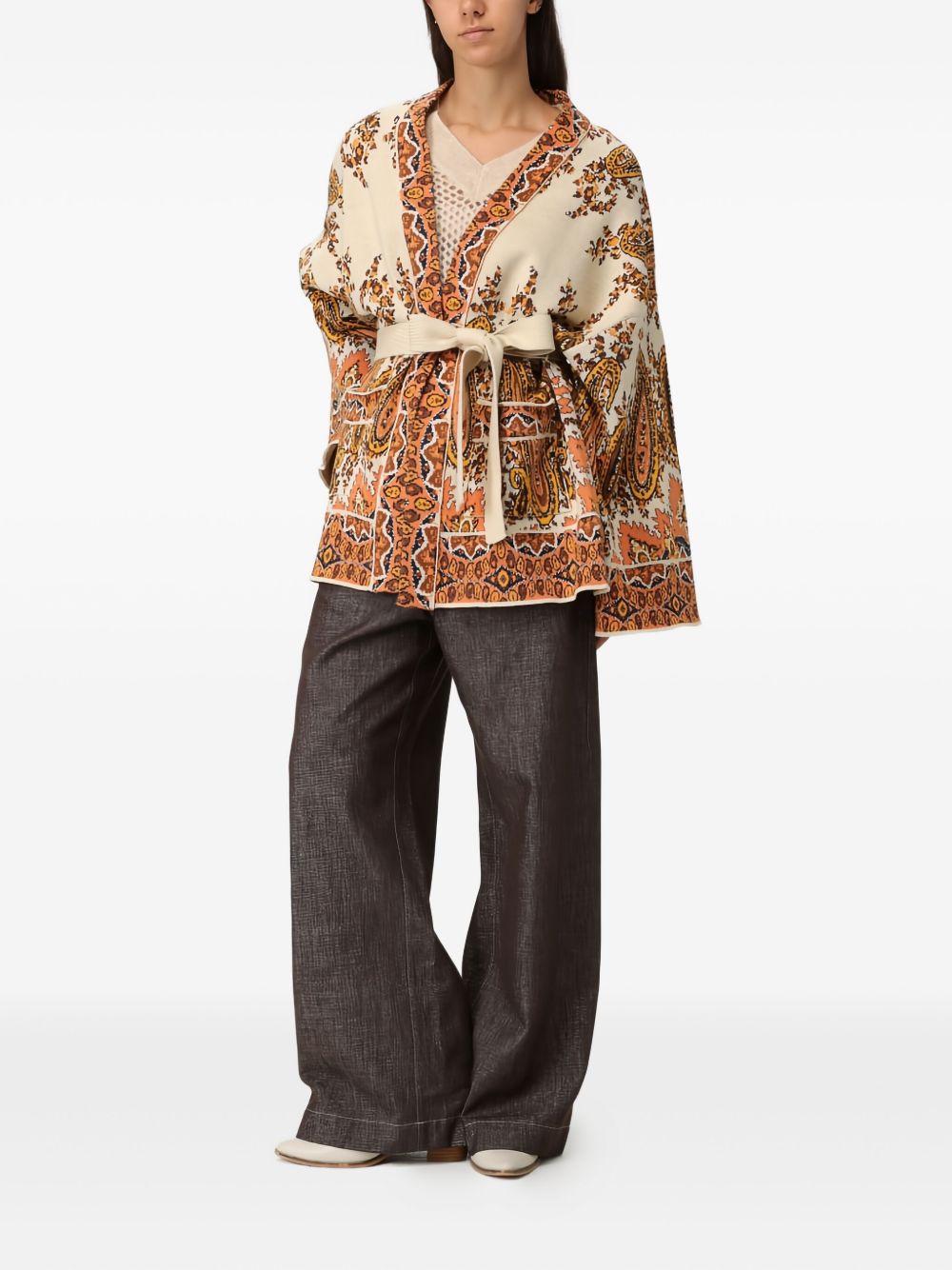 ETRO Elegant Cardigan with Floral Accents - Women's Fashion FW25