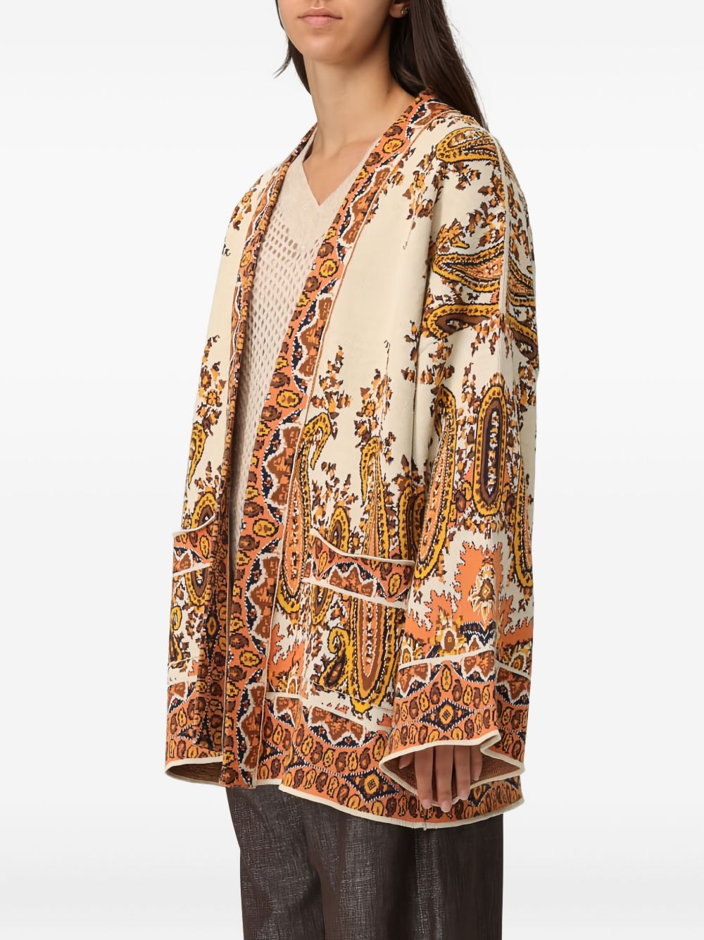 ETRO Elegant Cardigan with Floral Accents - Women's Fashion FW25