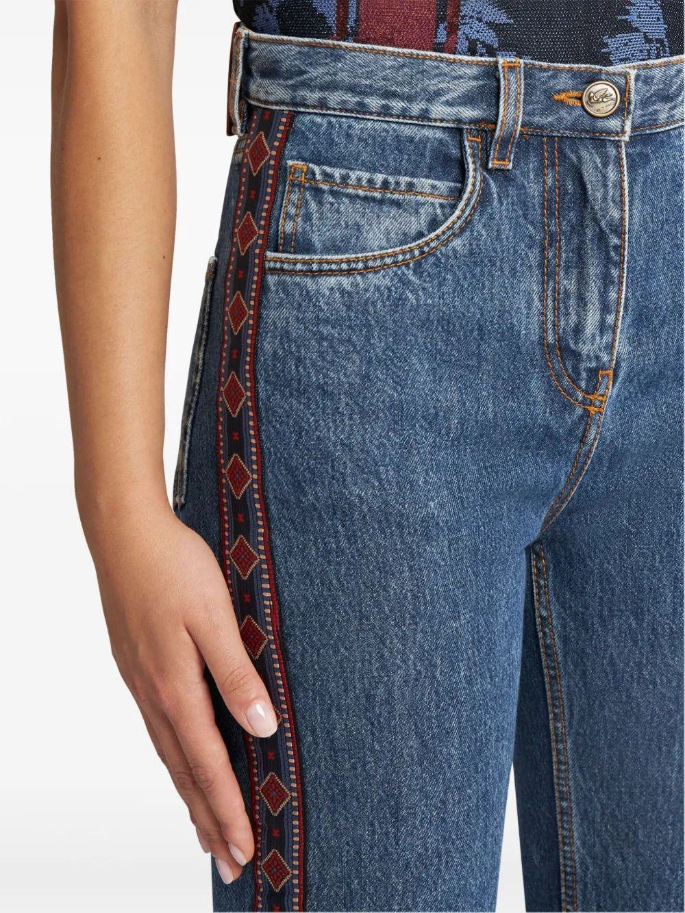 ETRO Stylish Side Appliqué Jeans for Women
