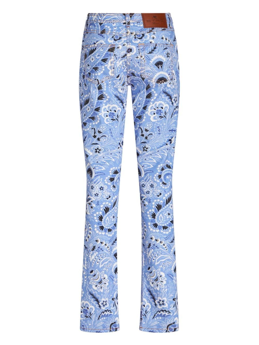 ETRO Printed Denim Bandana Pants - Mid-Rise Skinny Cut